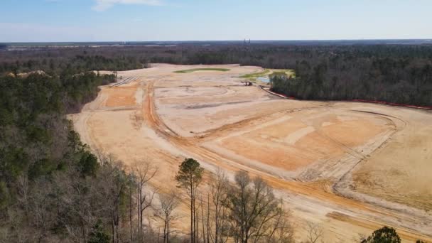 Cleared Land Forestry Real Estate Construction Aerial Tracking Right — Stock Video