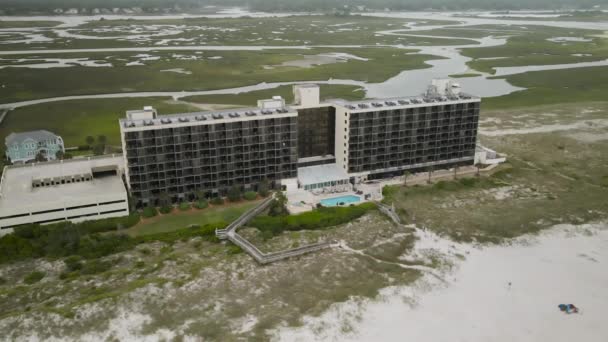 Shell Island Resort Primera Línea Playa Orbita Aérea Izquierda — Vídeo de stock