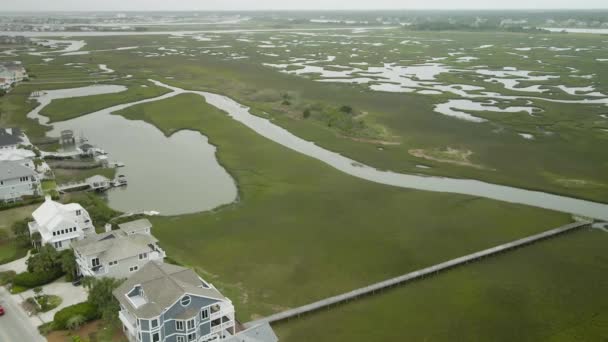 Properties Shell Island Resort Wrightsville Beach Aerial Pier — Stockvideo