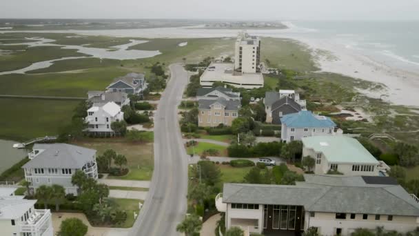 Establishing Aerial Shell Island Resort Wrightsville Beach — Video Stock