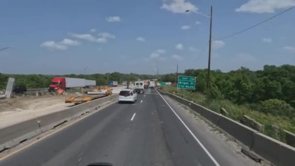 Construcción Carreteras Tráfico Lento Hora Punta Cerca Joliet I80 — Vídeos de Stock