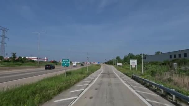 Viajando Uma Estação Peso Tinley Park Illinois I80 — Vídeo de Stock