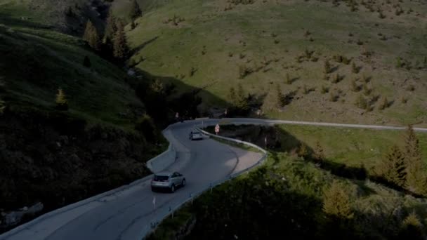 Roadtrip Sur Une Montagne Tir Drone — Video