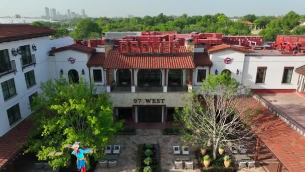 Einkaufen Historischen Fort Worth Stockyard Skyline Der Stadt Enthüllt — Stockvideo