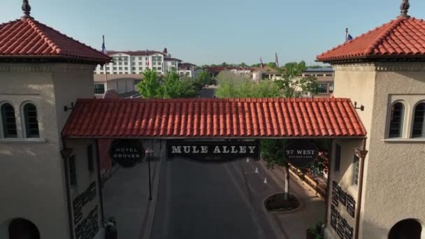 Mule Alley Historycznym Fort Worth Stockyards Dzielnicy Historycznej Top Cel — Wideo stockowe