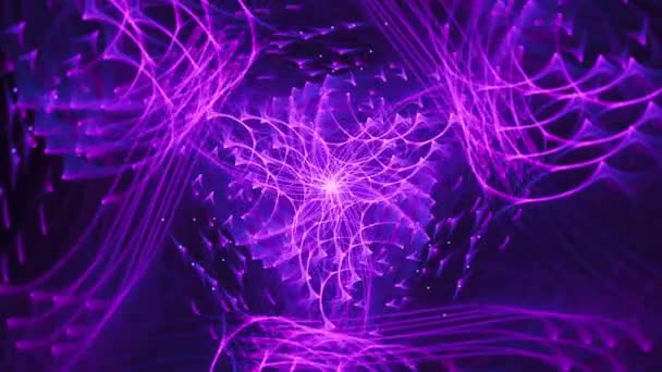Háromszög Kozmikus Háromság Zökkenőmentes Hurkos Absztrakt Fraktál Kaleidoszkóp Művészi Háttér — Stock videók