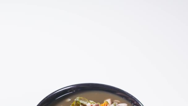 タイのE Sarn Food Thailand キノコカレー キノコスープ 弓状の野菜料理がたくさんあります アジア料理 デイリースタイル — ストック動画