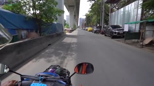 Widok Taxi Scooter Bangkoku Pov Slowmo — Wideo stockowe