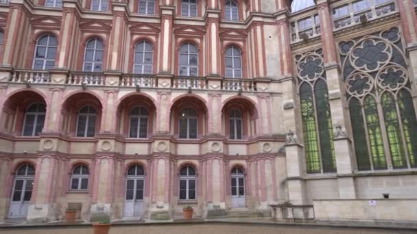 位于法国巴黎的圣日耳曼教堂和哥特式建筑教堂 右勾拳射击 — 图库视频影像
