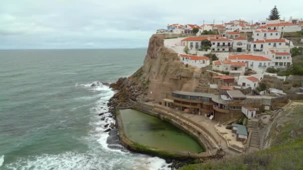 Pemandangan Panorama Desa Azenhas Dekat Samudera Atlantik Utara — Stok Video