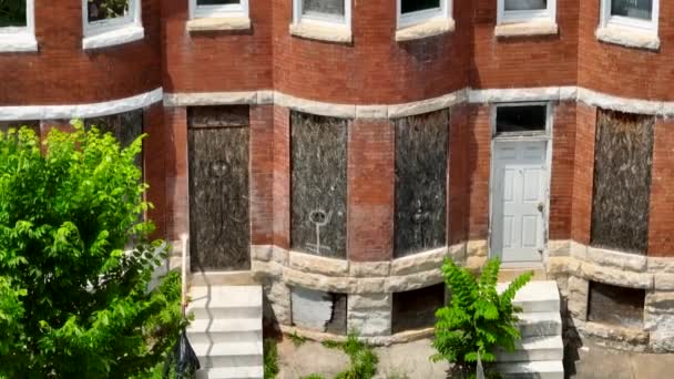 Abandonatul Urcat Barăci Sua Sărăcia Americană Mediul Urban Interior Înclinarea — Videoclip de stoc