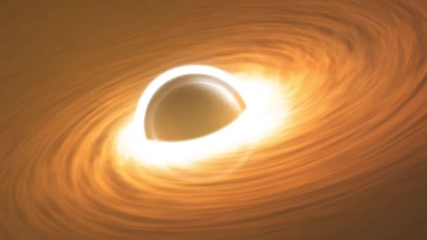 Supermassive Black Hole Wide Shot Accretion Disk Einstein Ring Event — Vídeos de Stock