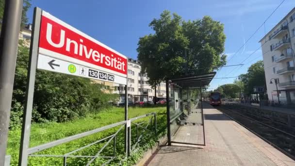 Train Arrive Station Métro University Cologne Allemagne Juin 2022 Usage — Video