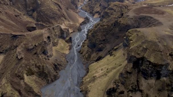 Schlucht Hochland Thorsmork Südisland — Stockvideo