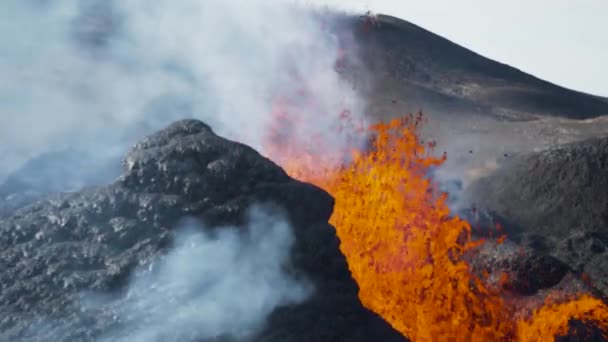 Вулкан Фаградалсфьолл Юго Западной Исландии — стоковое видео