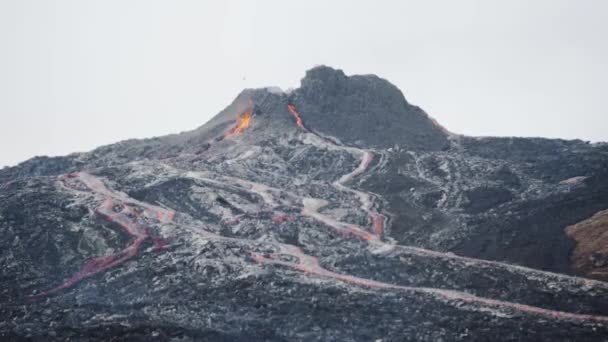 Volcán Fagradalsfjall Suroeste Islandia — Vídeos de Stock
