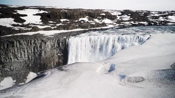 Huge Waterfall Dettifoss North East Iceland — Video Stock