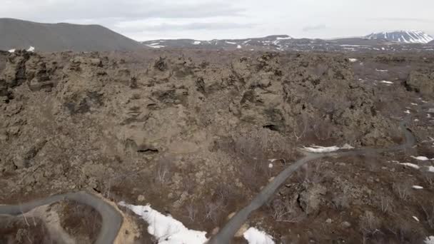Πεδίο Βράχων Lava Στη Βόρεια Ισλανδία — Αρχείο Βίντεο
