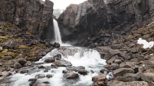 Cascada Folaldafoss Islandia Oriental — Vídeo de stock