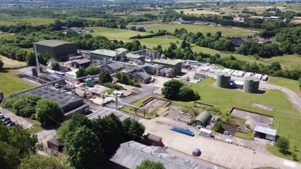 Drone Beelden Van Een Chemische Fabriek Het Verenigd Koninkrijk — Stockvideo