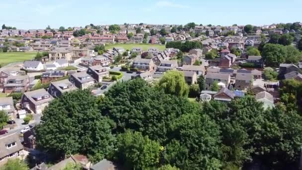 Typical Urban Town Footage Obtained Drone — Stock Video