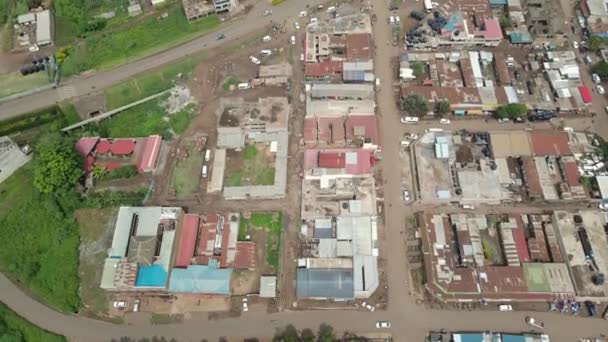 Pohled Shora Dolů Africký Open Air Trh Vesnici Loitokitok Keňa — Stock video
