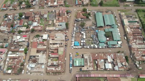 Dense Urban Development Open Air Market Loitokitok Kenya Aerial View — Vídeos de Stock