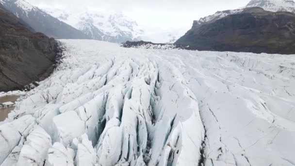 Glaciares Sur Islandia Disparo Aéreo Drones — Vídeo de stock