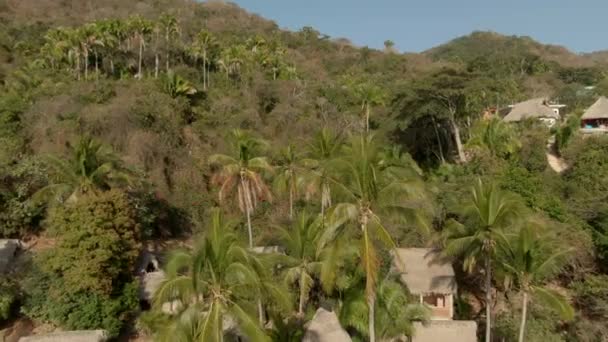 Resort Tropical Aislado Con Cabañas Yelapa Beach Town Jalisco México — Vídeo de stock