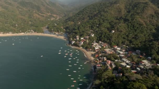 Summer Paradise Yelapa Beach Resort Jalisco México Aerial Drone Shot — Vídeos de Stock