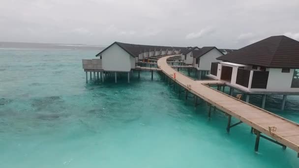 Drone Flying Brand New Water Villas Road Maldives Full — 비디오