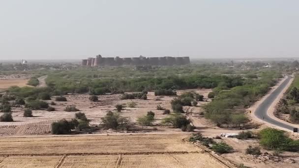 Luchtfoto Van Derawar Fort Verte Gelegen Ahmadpur East Tehsil Punjab — Stockvideo