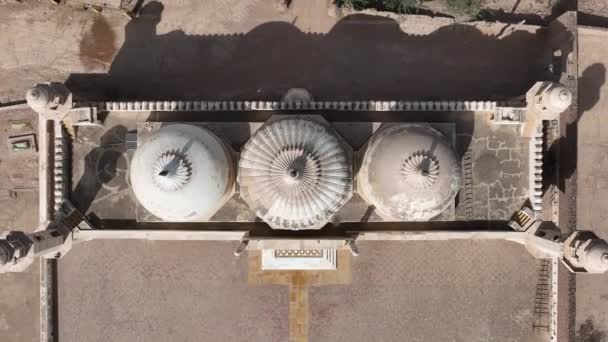 Aerial Overhead View Dome Rooftop Derawar Fort Rising Pedestal – Stock-video