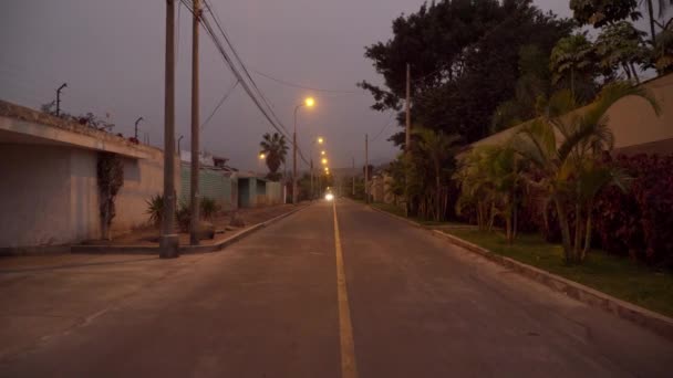 Stabilized Walking Shot Empty Street Sol Molina Lima Peru — ストック動画