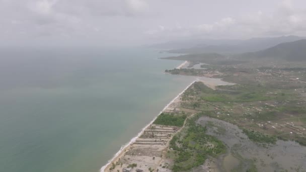 Brede Hoge Luchtfoto Van Stranden Sierra Leone Afrika — Stockvideo