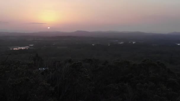 Aerial Sidled Höger Till Vänster Vid Solnedgången Noosa Heads Från — Stockvideo