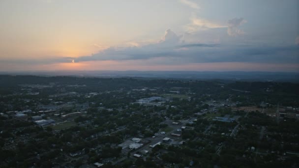 Воздушная Гиперлапс Восхода Солнца Чаттануге Штат Теннесси Шоссе Проходящим Через — стоковое видео