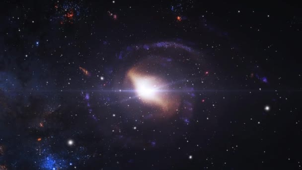 Σπειροειδείς Γαλαξίες Κινούνται Στο Χώρο — Αρχείο Βίντεο