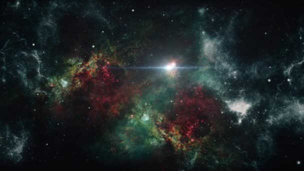 Rörliga Nebulosamolnen Det Stora Universum — Stockvideo