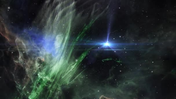 Green Nebula Space — Stockvideo