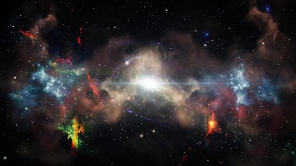 Galaxies Nuages Nébuleuses Dans Espace Sont Remplis Étoiles — Video