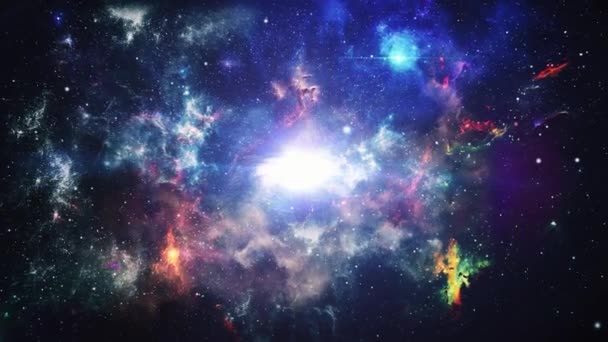 Γαλαξίες Και Νεφέλωμα Κινούνται Μεγάλο Σύμπαν — Αρχείο Βίντεο