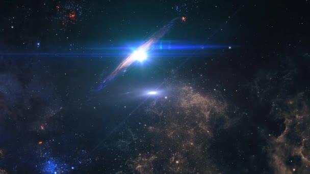 Pov Γαλαξίας Ένα Φωτεινό Φως Στη Μέση — Αρχείο Βίντεο