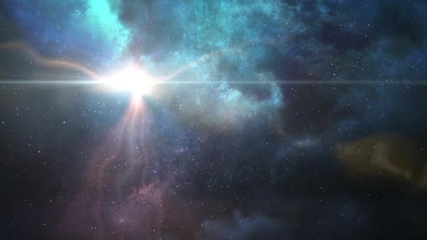 Luz Amarela Nebulosa Espaço Profundo — Vídeo de Stock
