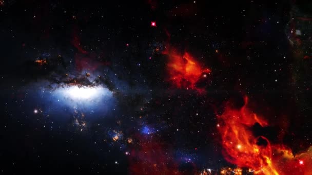 Nebulosa Nuvem Vermelha Que Desenvolveu Espaço — Vídeo de Stock
