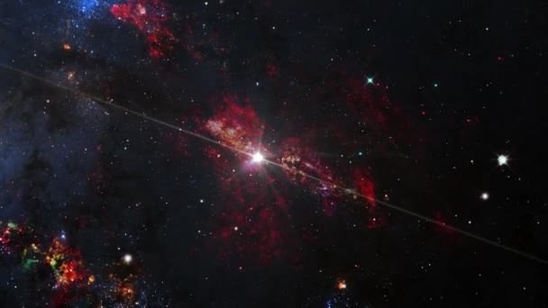 Nuvens Nebulosas Vermelhas Que Formam Desenvolvem Espaço — Vídeo de Stock