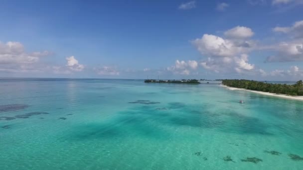 Панорамный Беспилотный Снимок Моста Между Островами Мальдивах Full — стоковое видео