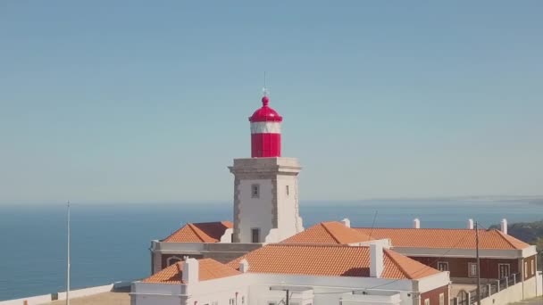 Cabo Roca Deniz Feneri Nin Hava Panoramik Manzarası Portekiz Den — Stok video