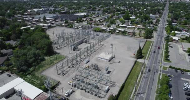 Centrale Électrique Pour Électricité Dans Ville Urbaine Utah Ville Résidentielle — Video