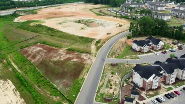 Drone Shot Van Woningen Nieuwbouw — Stockvideo